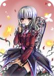  aquamarine necktie pink_neckwear red_eyes satan silver_hair solo stakes_of_purgatory thighhighs umineko_no_naku_koro_ni 