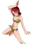 absurdres bikini fighting_stance green_eyes highres hisayuki_hirokazu juliet_nao_zhang my-otome nail_polish non-web_source red_hair red_nails solo spider_web_print swimsuit vector_trace 