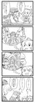  4koma arm_grab berusuke_(beru_no_su) blush_stickers bow captured_alien cirno comic cracker fang flatwoods_monster food greyscale hair_bow hair_ribbon hands_on_another's_cheeks hands_on_another's_face hat highres hime_cut houraisan_kaguya ice ice_wings long_hair long_sleeves monochrome multiple_girls open_mouth puffy_sleeves ribbon rumia short_hair short_sleeves sweatdrop touhou translated tree very_long_hair wide_sleeves wings yagokoro_eirin 