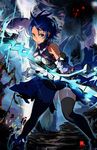  aqua_(kingdom_hearts) bare_shoulders bike_shorts blue_eyes blue_hair gloves heartless john_crayton keyblade kingdom_hearts kingdom_hearts_birth_by_sleep short_hair thighhighs 