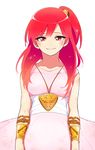  bad_id bad_pixiv_id dalc_rose dress jewelry long_hair looking_at_viewer magi_the_labyrinth_of_magic morgiana one_side_up pendant red_eyes red_hair simple_background smile solo white_background 