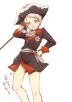  axis_powers_hetalia bad_id bad_pixiv_id blush coat cosplay frederick_the_great frederick_the_great_(cosplay) male_focus no_pants prussia_(hetalia) simple_background solo tobi_(one) translated walking_stick white_background 