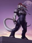  bulge dragon feline hybrid lion male mammal moon roof solo standing sunset wolfy-nail 