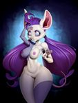  bandage blood breasts female hair mammal mouse nipples nude patchwork pink_eyes purple_hair rodent sticking_plaster stitches voluptuous white-devil wide_hips 