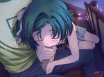  angel_wish censored close fellatio green_hair kitami_sachi penis short_hair 