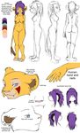  breasts ear_piercing facial_markings feline female hair lion mammal markings model_sheet nude piercing purple_hair solo vilani vilani_(character) 