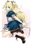  blonde_hair blue_eyes boots corset dress highres long_hair looking_at_viewer original poo_(pitind) solo two_side_up watch wristwatch 