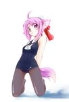  animal_ears dog_days dog_girl jason_(kaiten_kussaku_kikou) millhiore_f_biscotti one-piece_swimsuit pantyhose pantyhose_under_swimsuit school_swimsuit smile solo swimsuit tail 