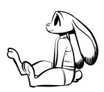  2018 anthro barefoot black_and_white clothed clothing dipstick_ears disney female fuel_(artist) judy_hopps lagomorph mammal monochrome rabbit side_view simple_background sitting smile solo white_background zootopia 