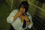  1girl asian black_hair breasts cosplay fat glasses holon holon_(cosplay) huge_breasts luu_(cosplayer) necktie photo real_drive solo tie watch wristwatch 