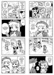  5girls applejack book breasts cleavage comic computer crossed_arms cup english fence fluttershy greyscale horn keyboard_(computer) large_breasts midriff monochrome mug multiple_4koma multiple_girls my_little_pony my_little_pony_friendship_is_magic pinkie_pie rainbow_dash twilight_sparkle wings 