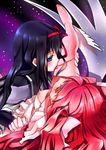  akemi_homura black_hair blue_eyes blush breasts dress hair_ribbon holding_hands kaname_madoka long_hair magical_girl mahou_shoujo_madoka_magica multiple_girls nekoda_kuro nipple_slip nipples pink_hair pink_legwear ribbon shirt small_breasts spread_legs thigh_licking thighhighs ultimate_madoka white_dress wings yuri 