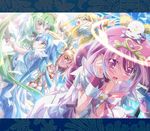  aoki_reika candy_(smile_precure!) choker cure_beauty cure_happy cure_march cure_peace cure_sunny highres hino_akane_(smile_precure!) hoshizora_miyuki inoshishi_(ikatomo) kise_yayoi letterboxed long_hair magical_girl midorikawa_nao multiple_girls orange_choker pink_choker precure princess_form_(smile_precure!) smile_precure! 