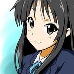  akiyama_mio black_eyes black_hair face hime_cut k-on! long_hair sakuragaoka_high_school_uniform school_uniform smile solo takahan uniform 