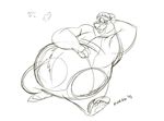  bear belly disney korak_sinatra male mammal monochrome nude obese overweight sketch solo 