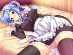  bed blue_hair churack_ririela erect! game_cg long_hair maid piromizu 