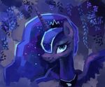  abstract_background absurd_res blue_hair cool_colors equine female feral friendship_is_magic hair hi_res holivi horn looking_at_viewer mammal my_little_pony princess_luna_(mlp) smile solo winged_unicorn wings 