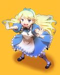  alice_(wonderland) alice_(wonderland)_(cosplay) alice_in_wonderland apron blonde_hair blue_eyes cosplay crossdressing hairband kuma_(persona_4) long_hair male_focus mary_janes otoko_no_ko pantyhose persona persona_4 ribbon rickert_kai shoes solo very_long_hair 