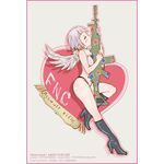  breasts eyes_closed fnc_(upotte!!) gun heart highres kiss official_art short_hair takami_akio upotte!! weapon wings 