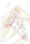  bespectacled blue_eyes brown_hair glasses jason_(kaiten_kussaku_kikou) lying lyrical_nanoha mahou_shoujo_lyrical_nanoha_strikers one_eye_closed side_ponytail smile solo takamachi_nanoha 