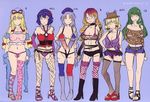  asymmetrical_legwear bare_shoulders bikini boots breasts cleavage contemporary earrings fishnet_gloves fishnet_pantyhose fishnets gloves gyaru hand_on_hip hat high_heels highres hijiri_byakuren jewelry knee_boots kneehighs kochiya_sanae kogal large_breasts microskirt midriff mizuryuu_kei moriya_suwako multiple_girls nurse_cap panties pantyhose sandals shoes short_shorts shorts single_kneehigh single_thighhigh sketch skirt swimsuit thighhighs thong torn_clothes torn_legwear touhou underwear yagokoro_eirin yakumo_yukari yasaka_kanako 