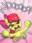  apple_bloom_(mlp) applebloom_(mlp) brown_eyes cub cutie_mark_crusaders_(mlp) equine female friendship_is_magic hair hair_bow horse karol_pawlinski mammal my_little_pony open_mouth pony red_hair solo young 