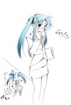  blue_hair glasses jason_(kaiten_kussaku_kikou) long_hair looking_at_viewer lyrical_nanoha mahou_shoujo_lyrical_nanoha mahou_shoujo_lyrical_nanoha_a's mahou_shoujo_lyrical_nanoha_a's_portable:_the_battle_of_aces material-l monochrome ragequit red_eyes simple_background smile solo spot_color twintails white_background 