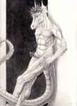  anthro biceps black_penis dragon erection male muscles nude pecs penis pinup pose scales solo spiky_hair xander_the_blue 