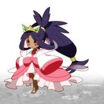  bebe_0620 champion chibi crown dark_skin iris_(pokemon) pokemon pokemon_(game) pokemon_bw2 purple_hair red_eyes 