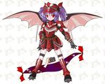  alphes_(style) alternate_hairstyle alternate_headwear armor bat_wings bow camera cosplay felyne gap gauntlets hat hermitaur_(armor) kaoru_(gensou_yuugen-an) monster_hunter multiple_girls parody purple_hair red_eyes remilia_scarlet smile style_parody touhou twintails wings yakumo_yukari 