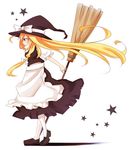  blonde_hair broom hat highres kirisame_marisa long_hair solo tosura-ayato touhou witch_hat 