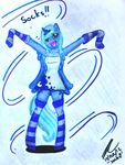  451kitkat anthro anthrofied blue_fur blue_hair blush cutie_mark dress english_text equine female friendship_is_magic fur hair horn looking_at_viewer luna_(mlp) mammal my_little_pony open_mouth pattern_background princess_luna_(mlp) socks text winged_unicorn wings 