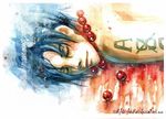  1boy akimao black_hair blood corpse death eyes_closed freckles jewelry jolly_roger male male_focus marineford necklace one_piece pirate portgas_d_ace solo tattoo 