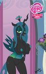  anthrofied big_breasts black_body blue_nipples breasts changeling clothed clothing el-loko equine fangs female friendship_is_magic hair horn horse huge_breasts makeup mammal my_little_pony nipples nude open_mouth pussy queen_chrysalis_(mlp) royalty skimpy wings 