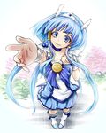  aoki_reika bangs blue_eyes blue_hair blue_skirt boots choker cure_beauty from_above hair_tubes head_wings knee_boots long_hair magical_girl outstretched_arm precure sidelocks skirt smile_precure! solo tatami_(loop) tiara very_long_hair wrist_cuffs 