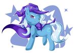  absurd_res blue_fur cutie_mark equine female feral friendship_is_magic fur hair hat hi_res horse looking_at_viewer mammal my_little_pony one_eye_closed plain_background pony purple_eyes simple_background solo stars trixie_(mlp) white_background white_hair wink wizard_hat zaiyaki 
