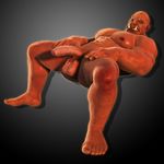  balls bartol biceps big_muscles looking_at_viewer lying male muscles orc pecs penis reclining red_skin solo tusks uncut 