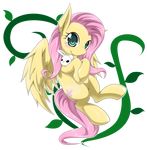  absurd_res alpha_channel angel_(mlp) annoyed cutie_mark equine female feral fluttershy_(mlp) friendship_is_magic fur green_eyes hair hi_res horse lagomorph looking_at_viewer mammal my_little_pony pegasus pink_hair plain_background pony rabbit simple_background smile solo transparent_background vines white_fur wings yellow_fur zaiyaki 