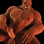  abs balls bartol biceps big_muscles blue_eyes cgi looking_at_viewer male muscles orc pecs penis red_skin solo tusks uncut 