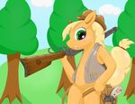  anthrofied applejack_(mlp) chubby equine female freckles friendship_is_magic gun hat holster horse lasso mammal my_little_pony pony ranged_weapon revolver rifle solo tail_band unknown_artist vest weapon 