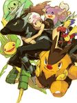  alternate_color audino baseball_cap brown_hair duosion emboar gen_5_pokemon hat karatou leavanny long_hair pokemon pokemon_(creature) pokemon_(game) pokemon_bw ponytail riding shiny_pokemon touko_(pokemon) zebstrika 