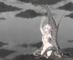  bad_id bad_pixiv_id blue_eyes braid highres ia_(vocaloid) kiri_(kyannsa01) long_hair nude open_mouth pink_hair reaching sky solo transparent twin_braids very_long_hair vocaloid 