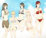  artoria_pendragon_(all) bad_id bad_pixiv_id bikini black_bikini black_eyes black_hair blonde_hair bob_cut brown_bikini_top brown_eyes brown_sarong fate/zero fate_(series) green_eyes green_hair hisau_maiya irisviel_von_einzbern long_hair mmm_(xbit) multiple_girls o-ring o-ring_bikini red_bikini red_eyes red_hair saber sarong short_hair sola-ui_nuada-re_sophia-ri striped striped_bikini striped_swimsuit swimsuit toosaka_aoi white_hair 