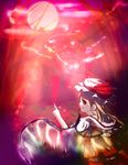  bad_id bad_pixiv_id blonde_hair bug crystal firefly flandre_scarlet futatsuki_tsubaki highres insect looking_back moonlight pink pointing red red_eyes slit_pupils solo touhou wings 