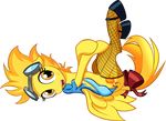  alex4nder02 blush bow_tie embarrassed equine eyewear female friendship_is_magic goggles my_little_pony pegasus saucy shoes solo spitfire_(mlp) stockings wings wonderbolts_(mlp) 