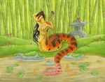  bamboo female forest naga scalie solo tree water wolf-nymph wood 