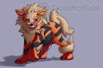  2019 3_toes animal_genitalia animal_penis arcanine black_fur brown_eyes canid canine canine_penis countershading digital_media_(artwork) drool_string drooling erection feral fur hi_res knot licking licking_lips looking_at_viewer mammal nintendo orange_fur penis pok&eacute;mon pok&eacute;mon_(species) raised_paw reverse_countershading saliva standing stripes tan_fur theandymac toes tongue tongue_out video_games 