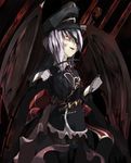  alternate_costume bad_id bad_pixiv_id belt cross demon_wings eyepatch gloves hat horse long_sleeves military military_uniform open_mouth purple_hair red_eyes remilia_scarlet riding_crop sai_(artist) short_hair slit_pupils solo touhou uniform wings 