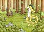  cyrus forest fur male nude pigtails playing tree wolf-nymph wood yellow yellow_fur 