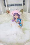  1girl asian bath cosplay female highres nude patchouli_knowledge photo purple_hair tenshi_myu touhou 